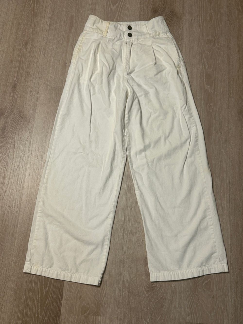 Billabong Vintage Taylormade Pleated Front Wide Leg White Pants Sz 26